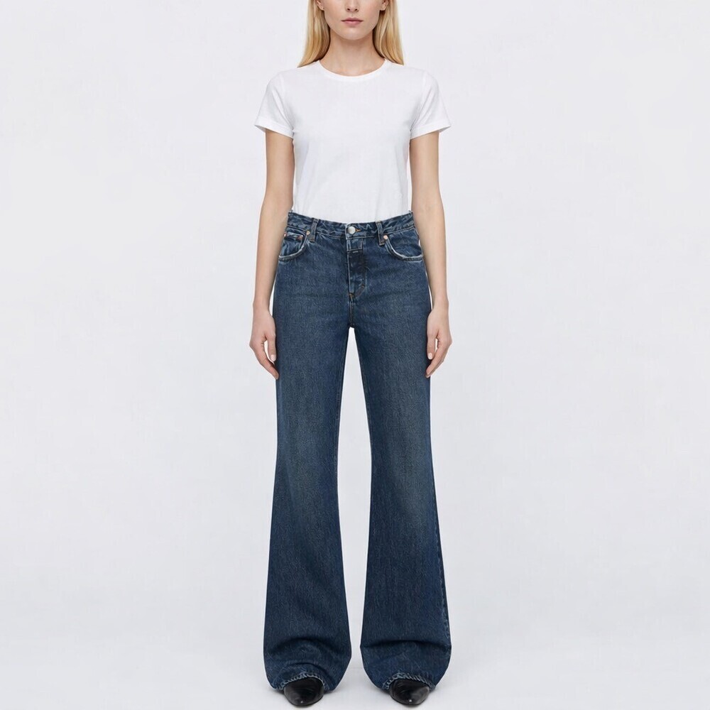 CLOSED Women Gillan Low Waist Wide leg Jeans Blue Denim NWT Size 26/30 - Picture 1 of 11